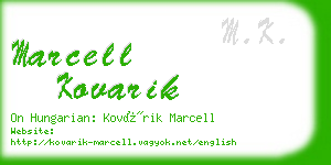 marcell kovarik business card